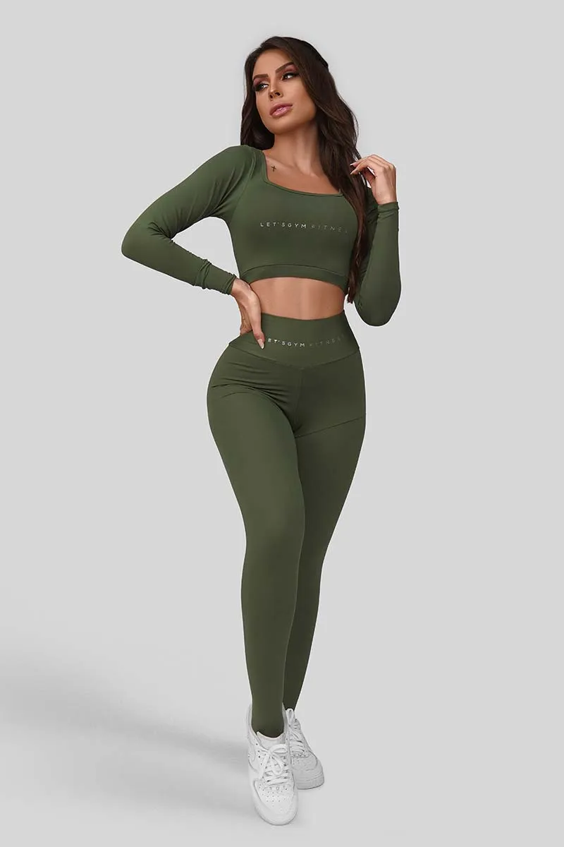 Let's Gym Army Green Legging