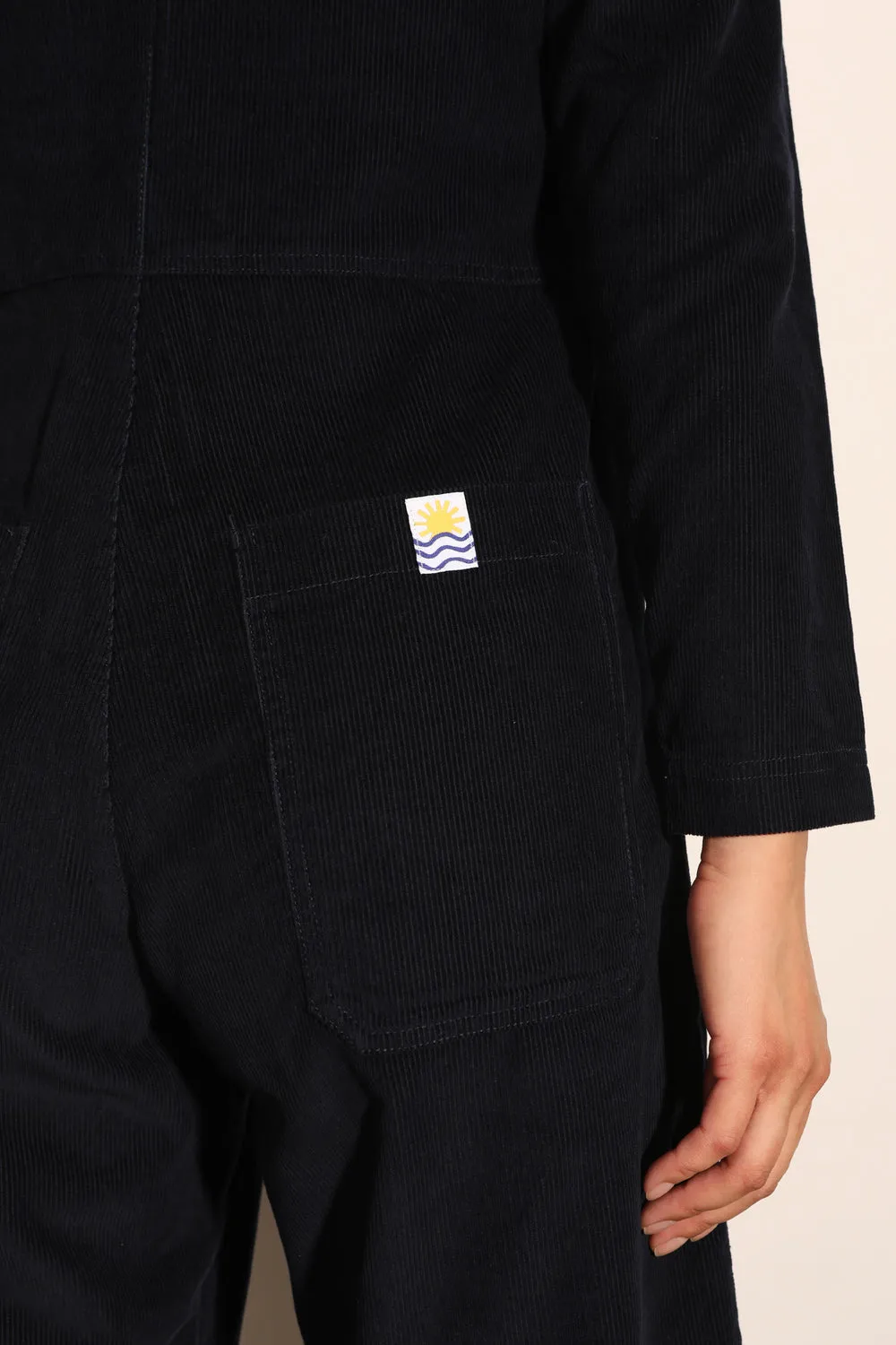 L.F.Markey Felix Corduroy Boilersuit Navy