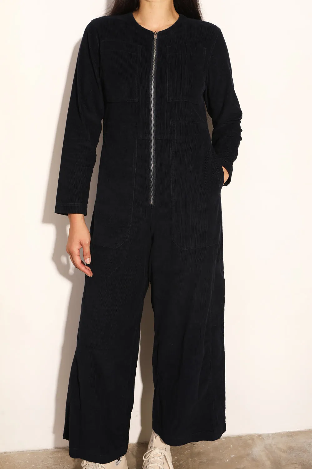 L.F.Markey Felix Corduroy Boilersuit Navy