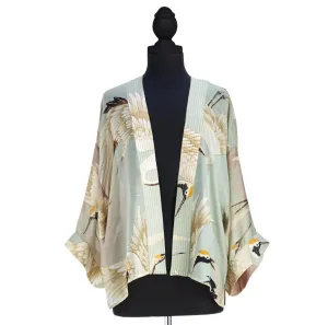 Lightweight Short Kimono - Aqua Heron