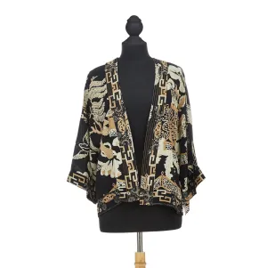 Lightweight Short Kimono - Giant Willow Black