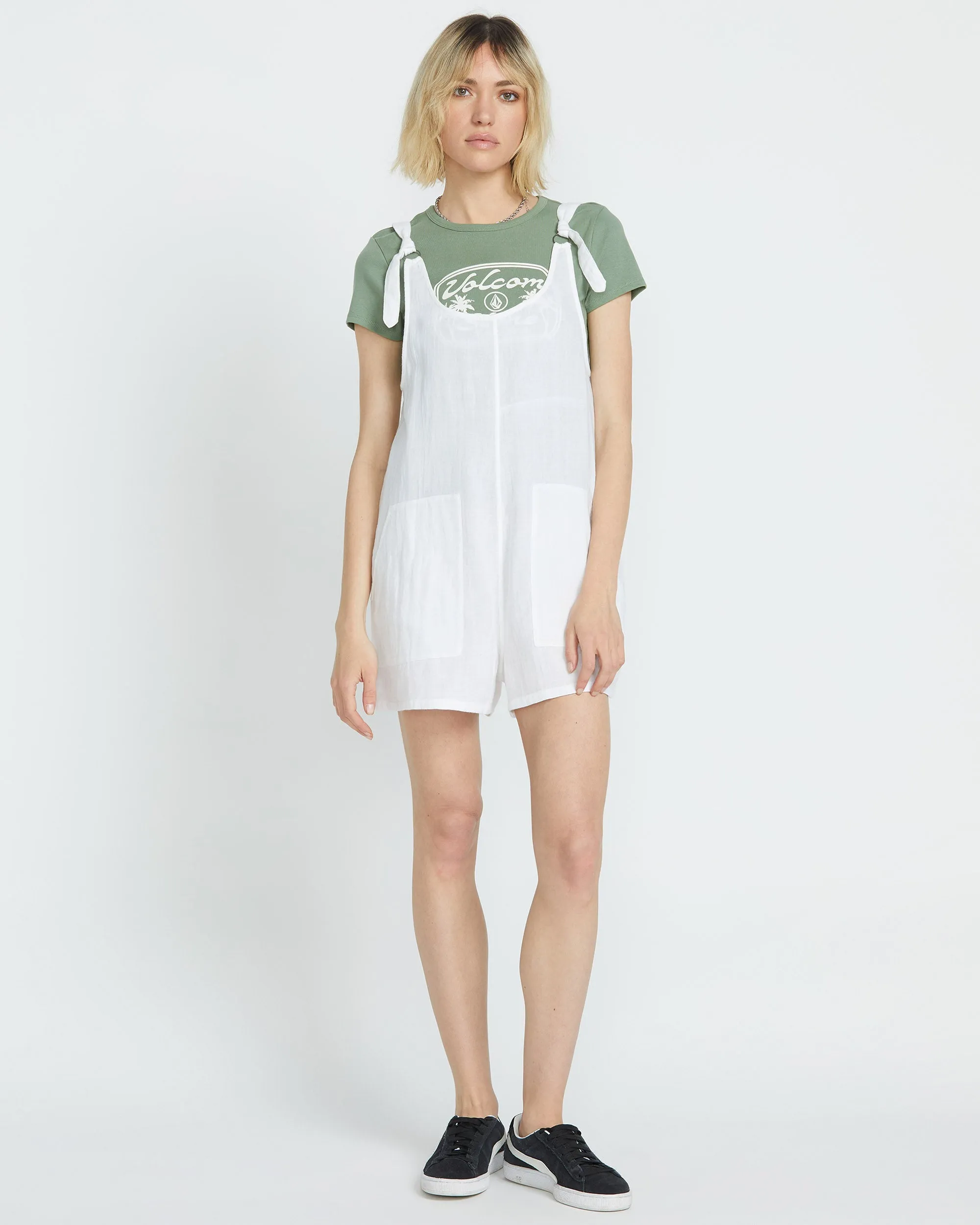 Lil Tie Strap Romper - WHITE