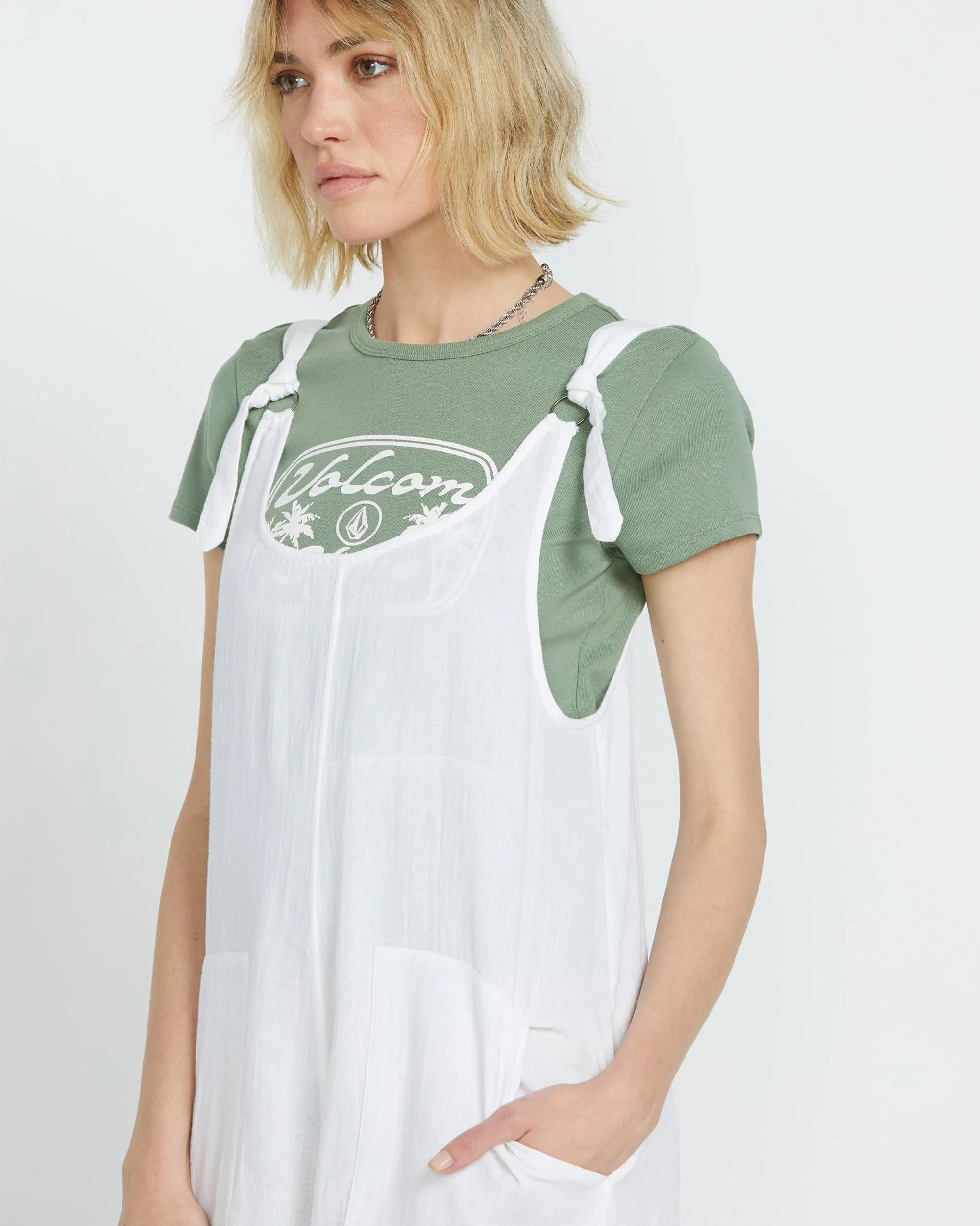 Lil Tie Strap Romper - WHITE