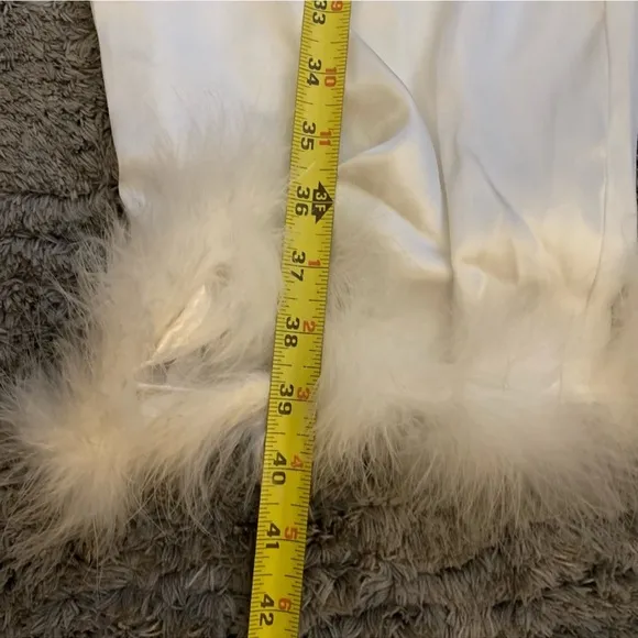 Linea Donatella's Marabou Satin Pajamas worn once  and Dry Cleaned