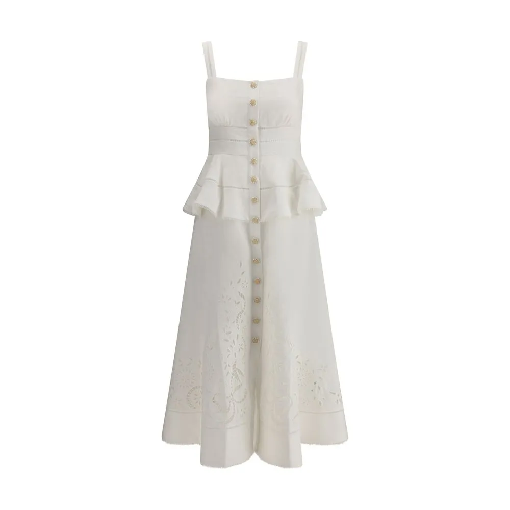 Linen and cotton midi Dress