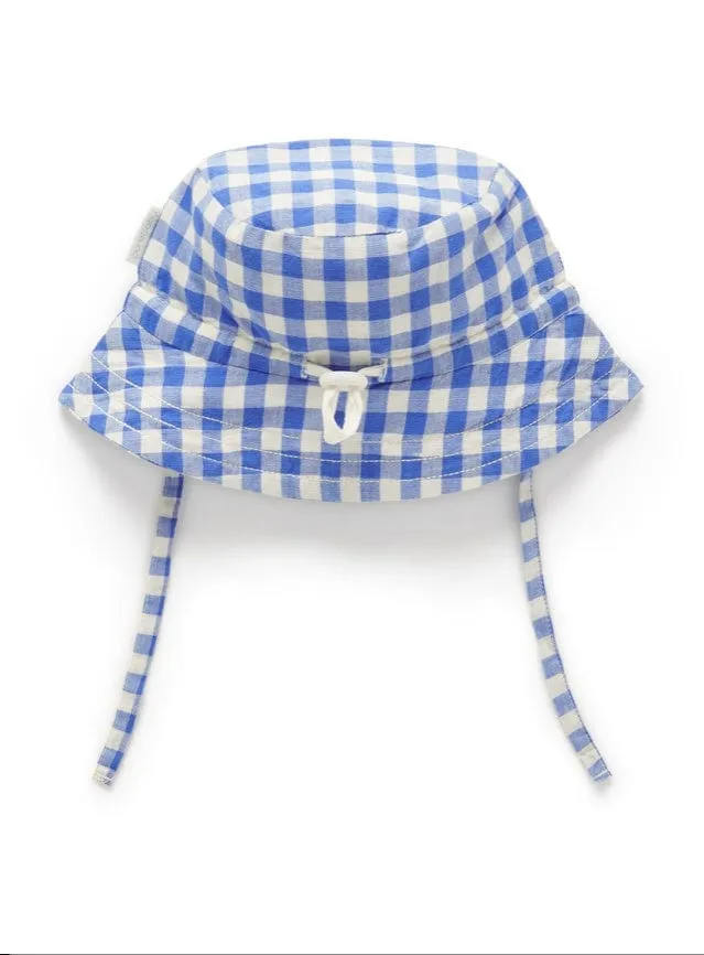 Linen Blend Sunhat - Nile Gingham