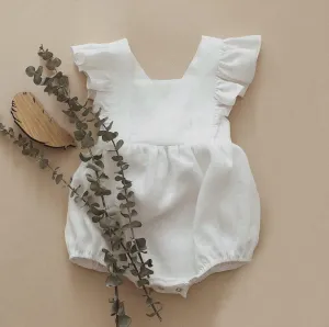 Linen Ruffle Romper