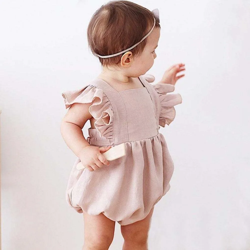 Linen Ruffle Romper
