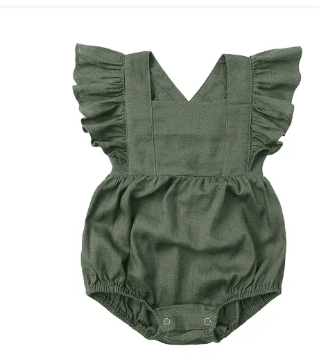Linen Ruffle Romper