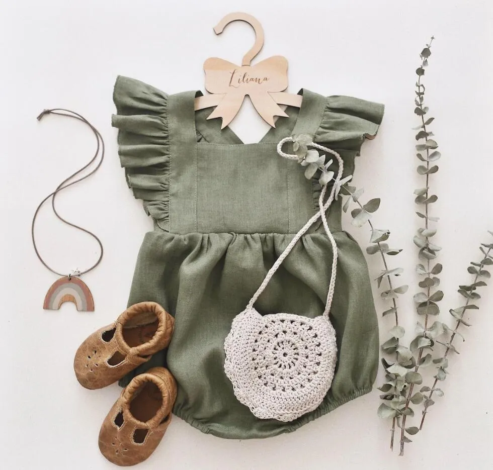 Linen Ruffle Romper