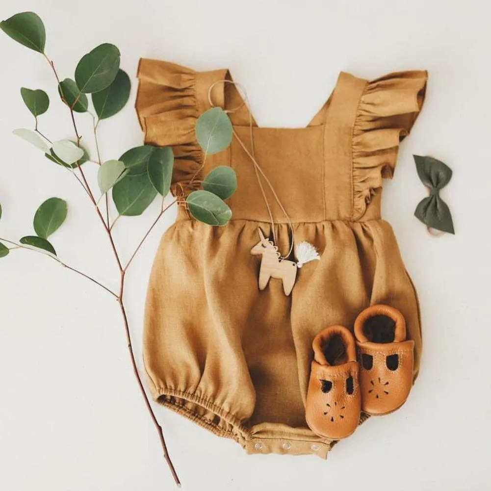 Linen Ruffle Romper