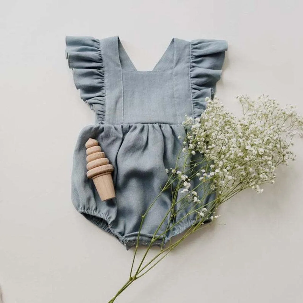 Linen Ruffle Romper