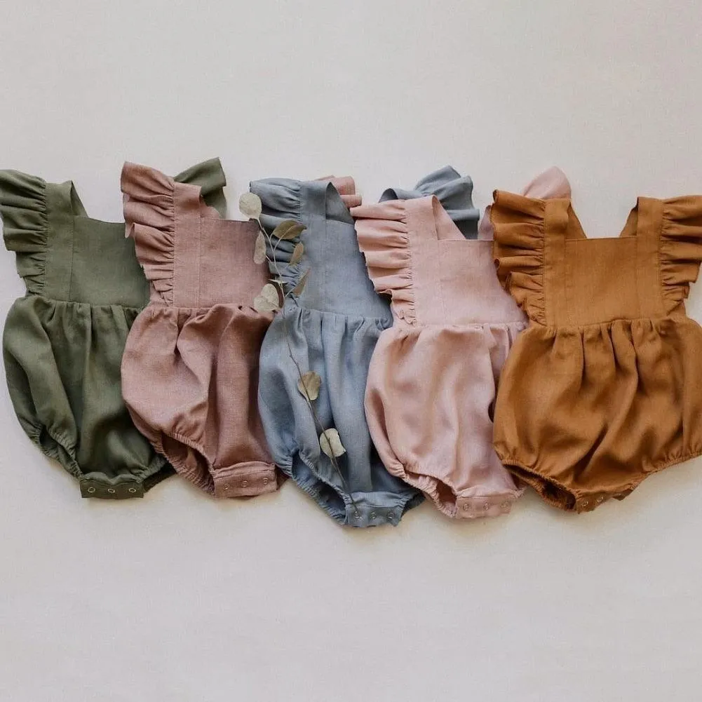 Linen Ruffle Romper