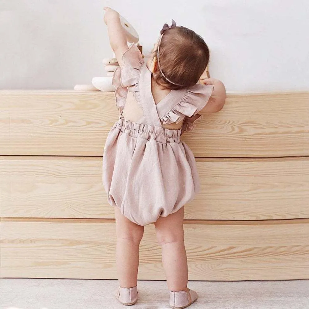 Linen Ruffle Romper