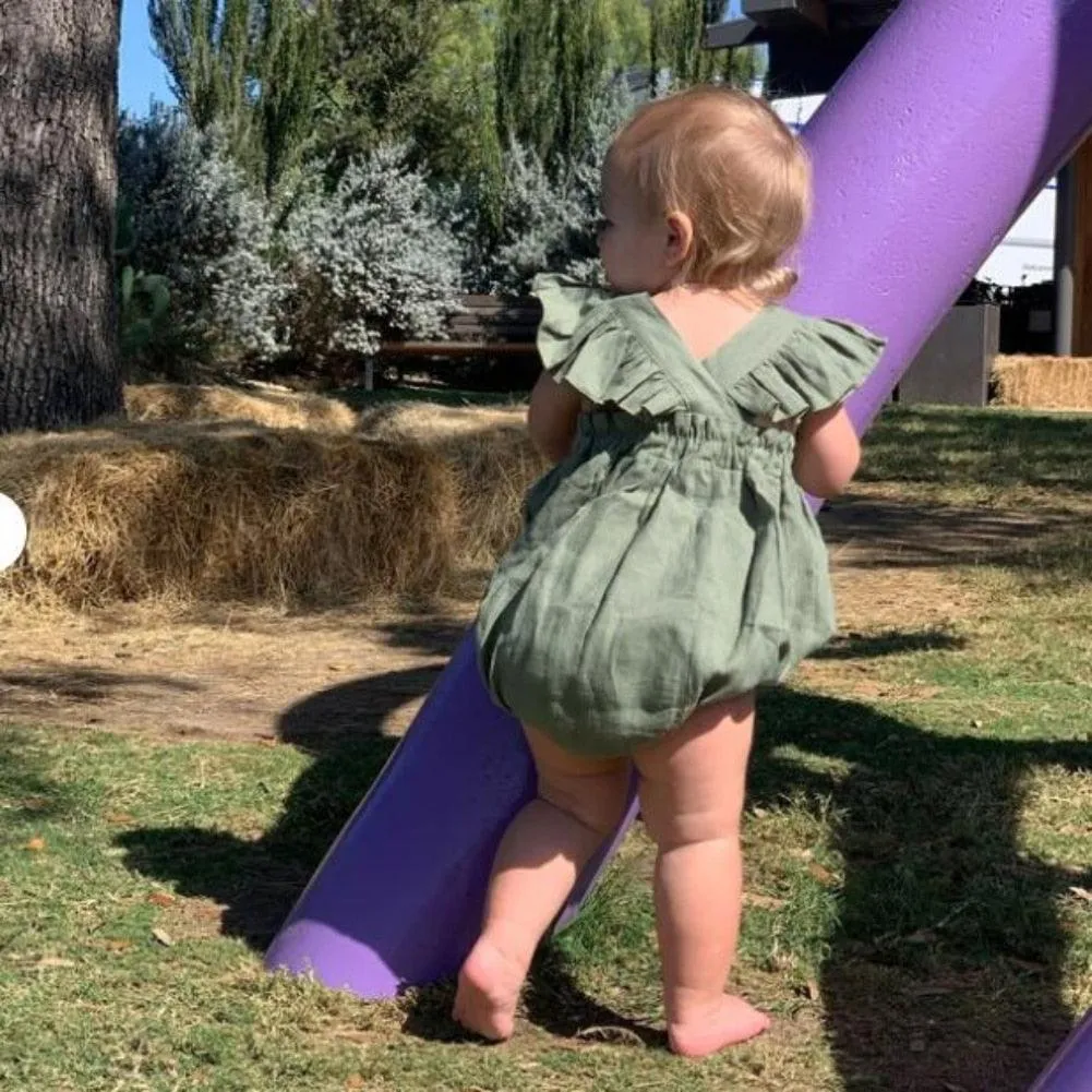 Linen Ruffle Romper