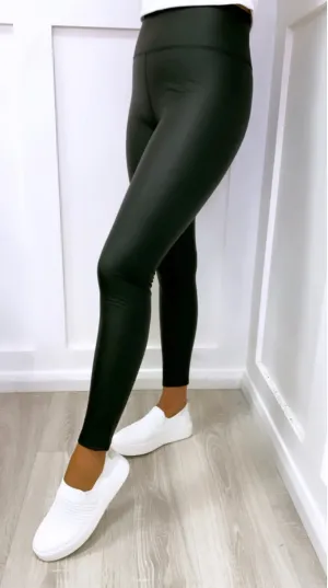 Lisa Faux Leather Leggings Black