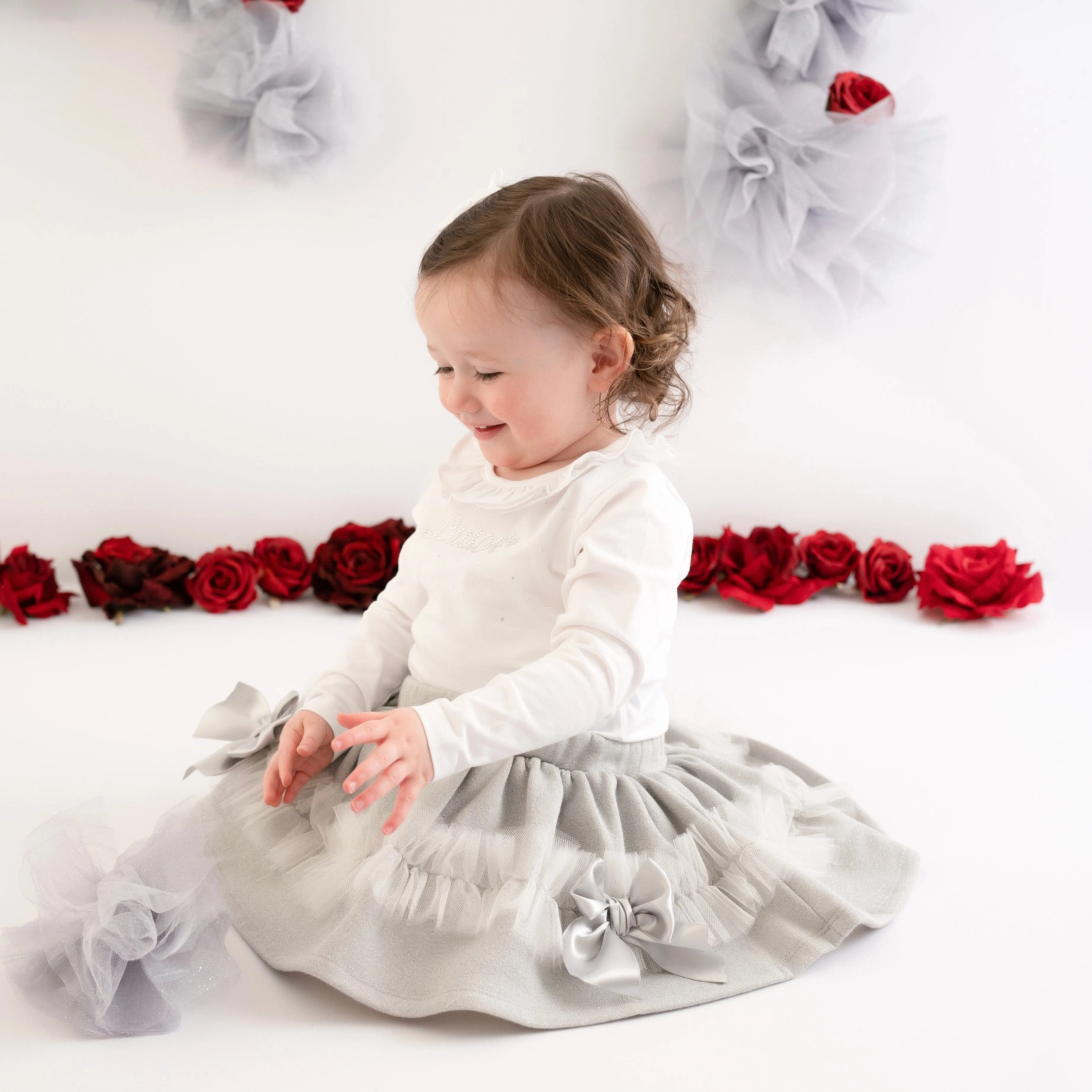LITTLE A - Freida Lurex Skirt Set - White