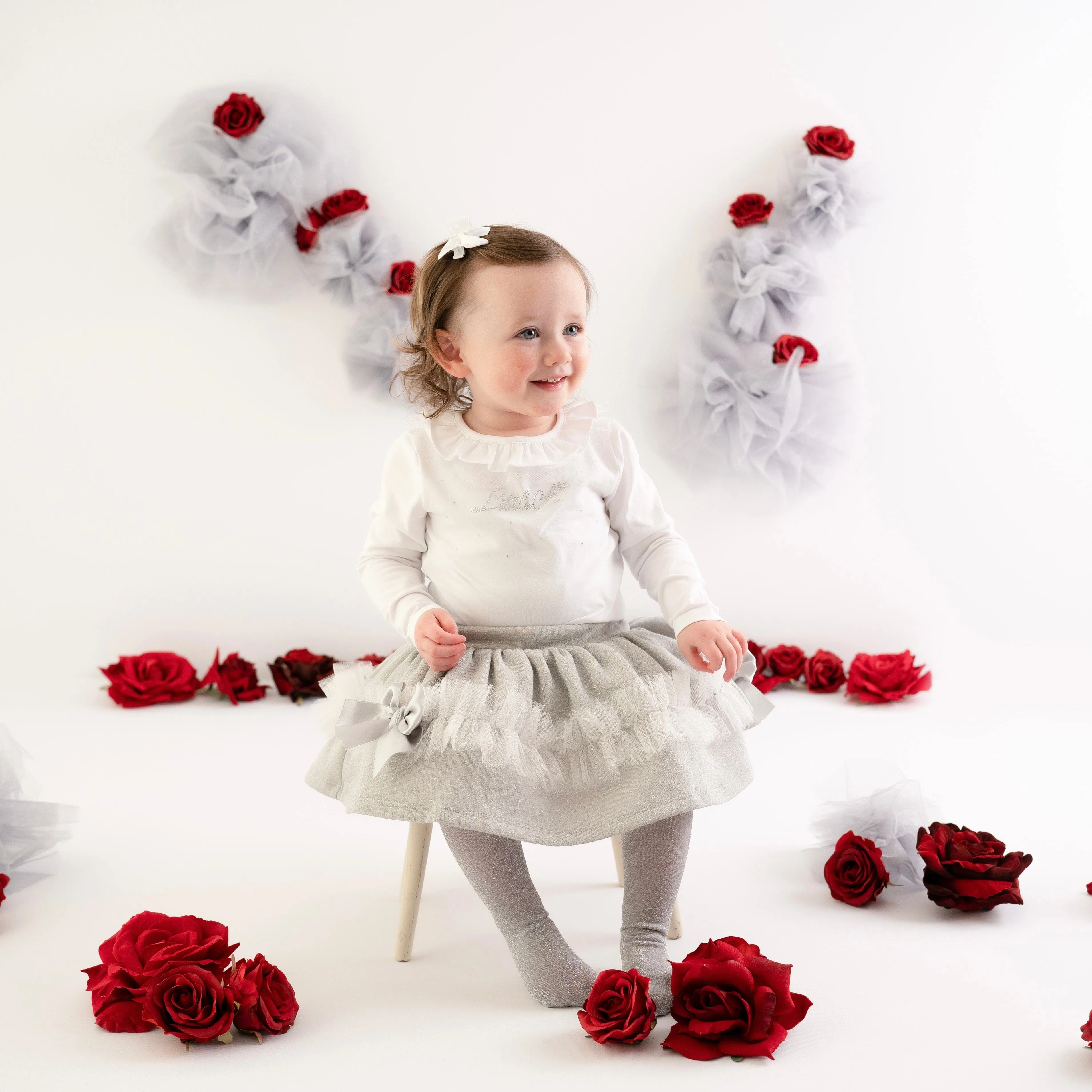 LITTLE A - Freida Lurex Skirt Set - White