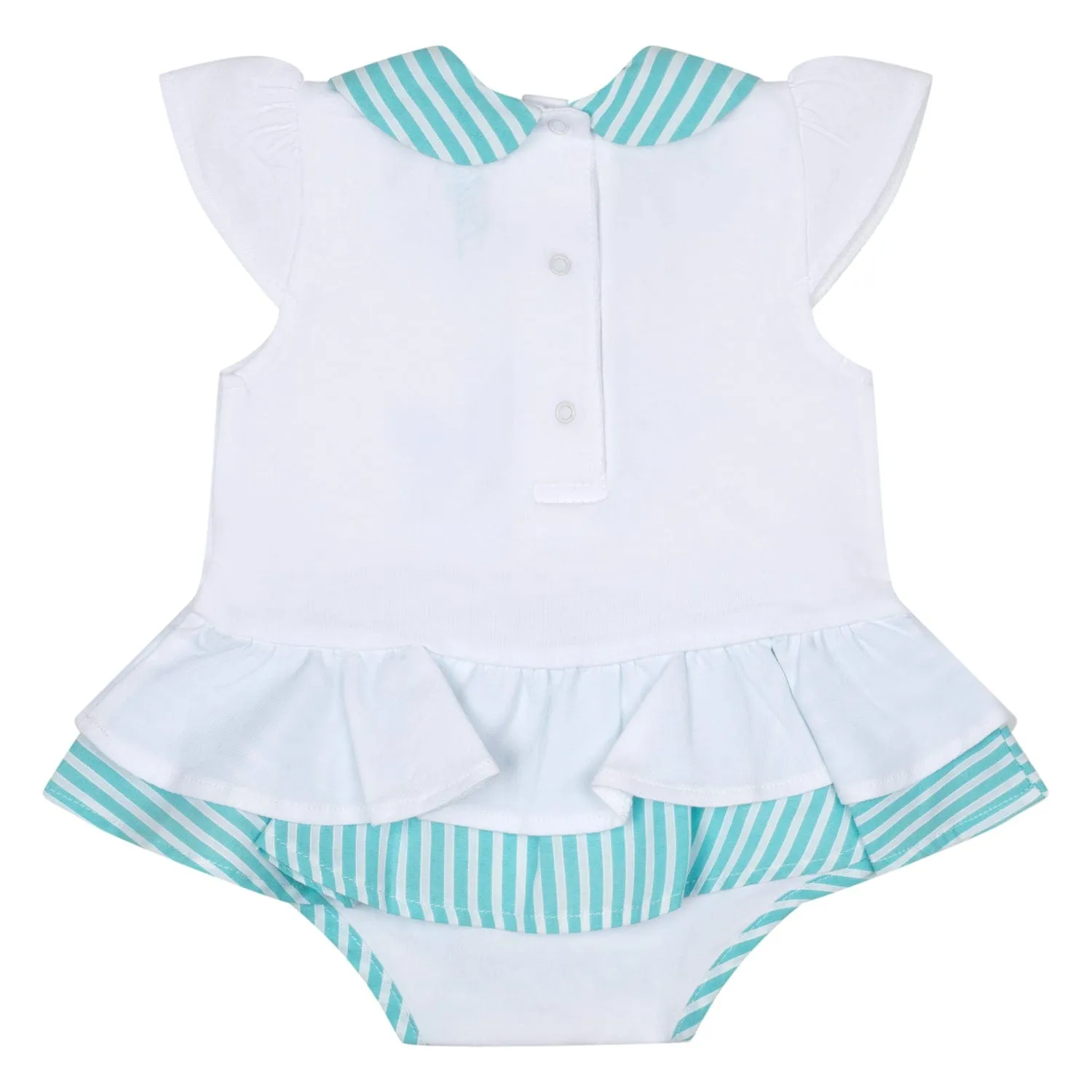 LITTLE A - Kirsty Little Fish Romper - White