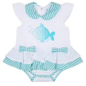 LITTLE A - Kirsty Little Fish Romper - White