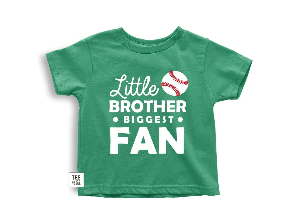 Little Brother / Sister Biggest Fan - Funny Baseball Onesie / t-shirt for siblings.