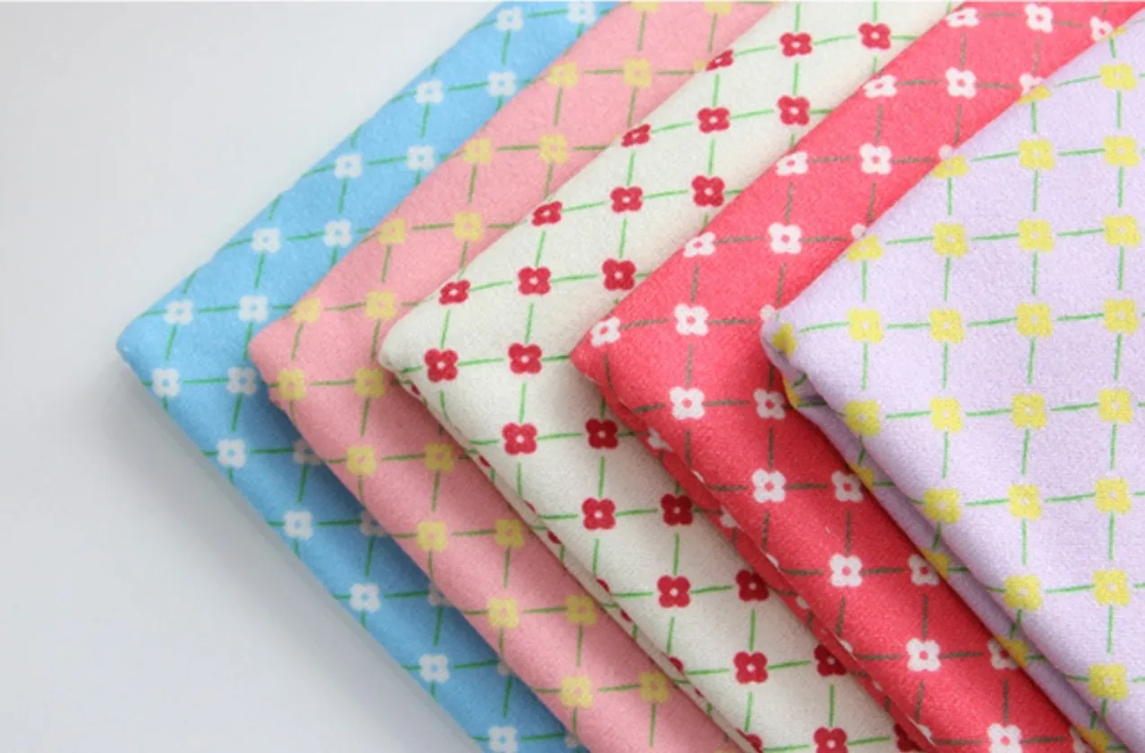 Little Four Petal Flowers Polyester Knit Fabric - In 5 Colors- 57 Inches Wide - By the Yard / 54508
