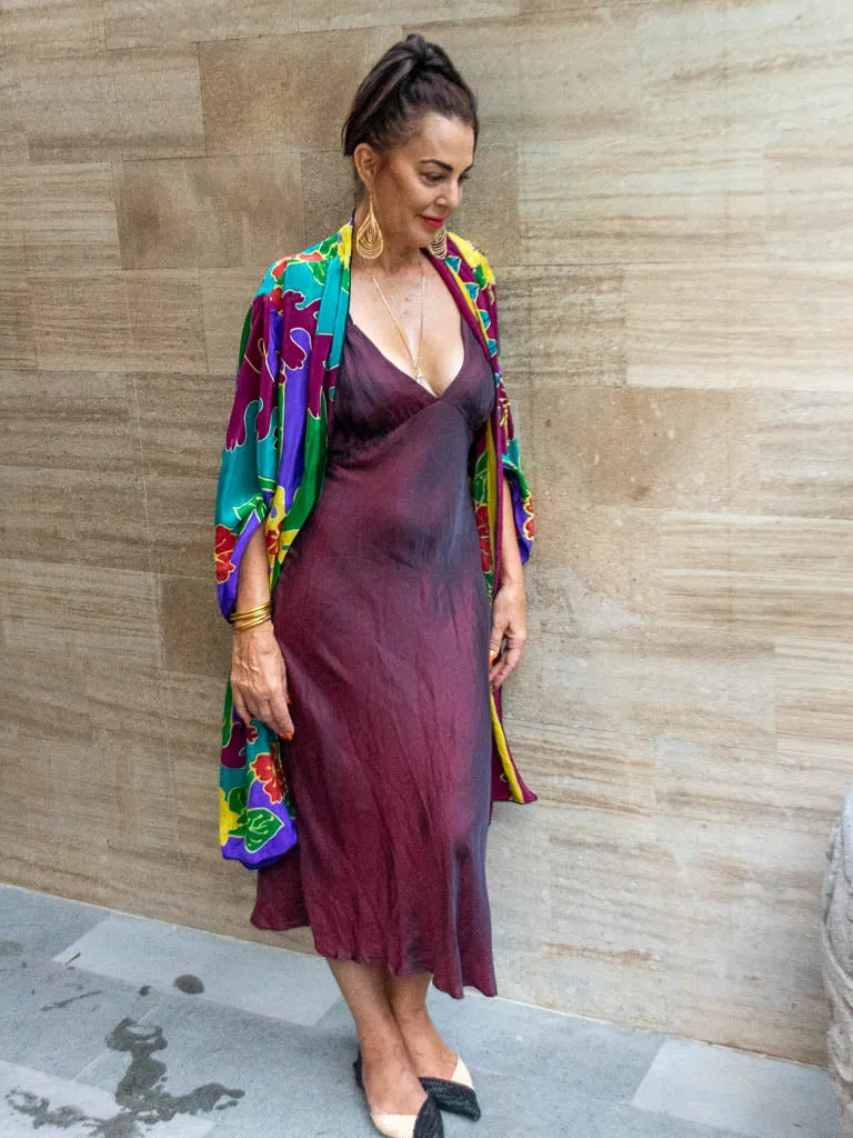 Little Girl Found Silk Crepe Kimono - Tropicana