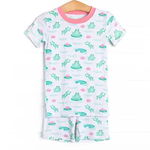 Little Leap Frog Bamboo Pajama Short Set, Pink