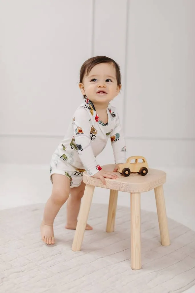 Long Sleeve Bodysuit - Happy Trucks