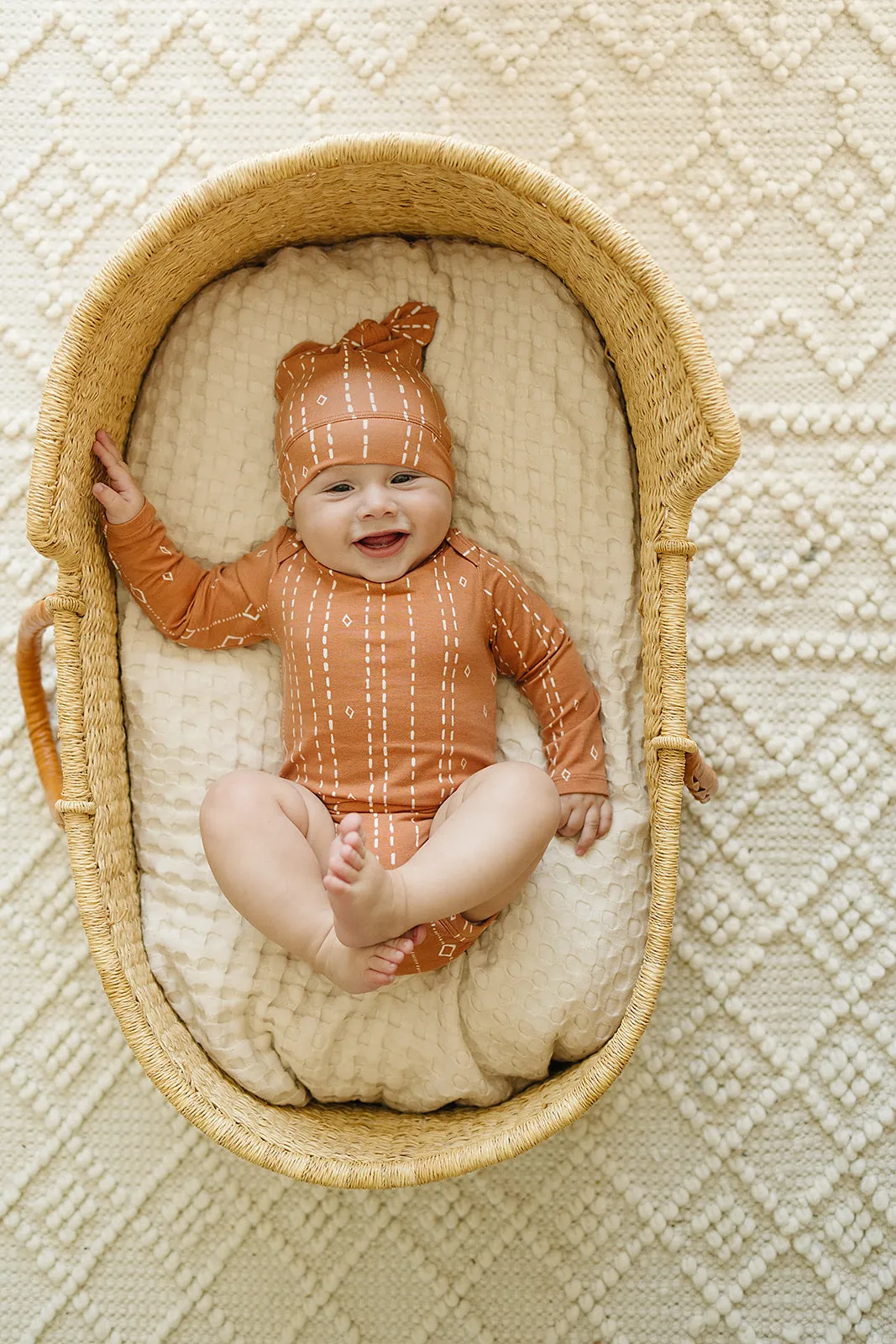 Long Sleeve Bodysuit - Rust Geo