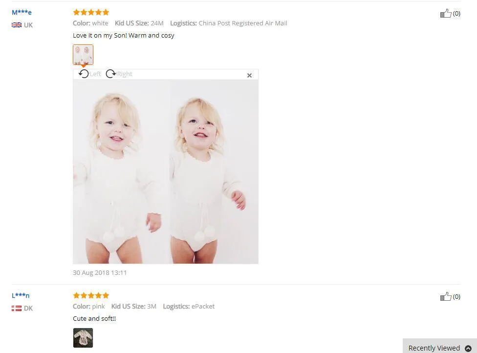 Long Sleeve Cotton Knitted Baby Girls Jumpsuit - White, Pink