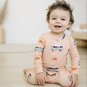 Long Sleeve Effortless Bamboo Romper - Beach Bound