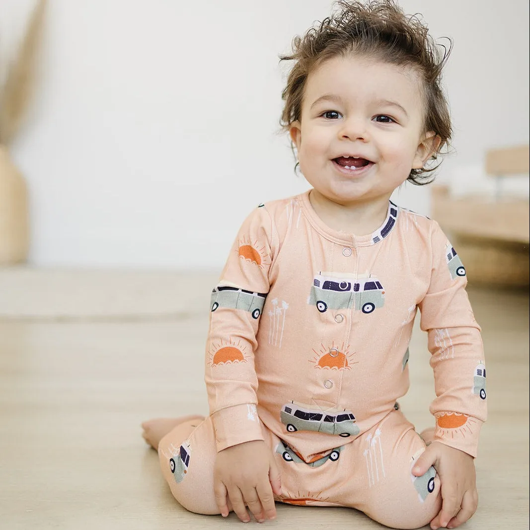 Long Sleeve Effortless Bamboo Romper - Beach Bound