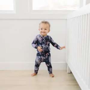 Long Sleeve Effortless Bamboo Romper - Stone Tie Dye