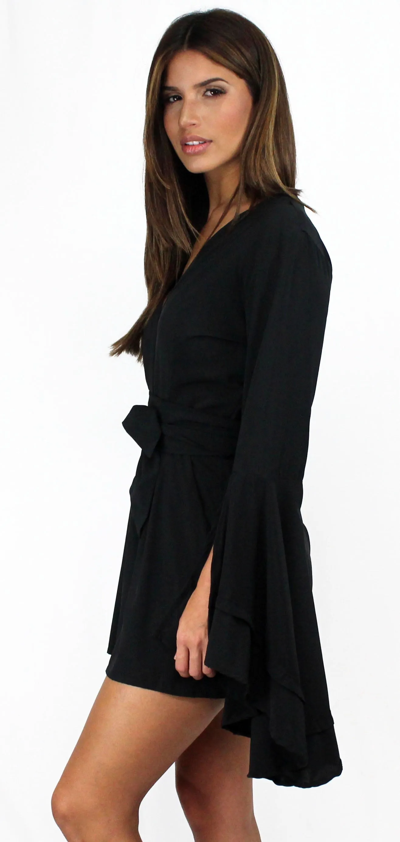 Love Ruffles Sleeves in Black Romper