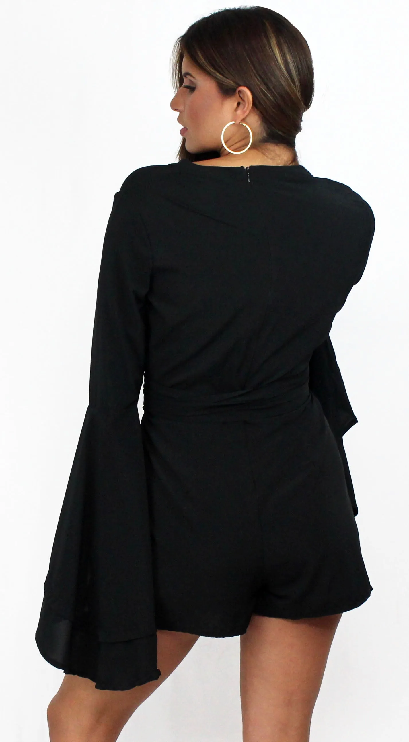 Love Ruffles Sleeves in Black Romper