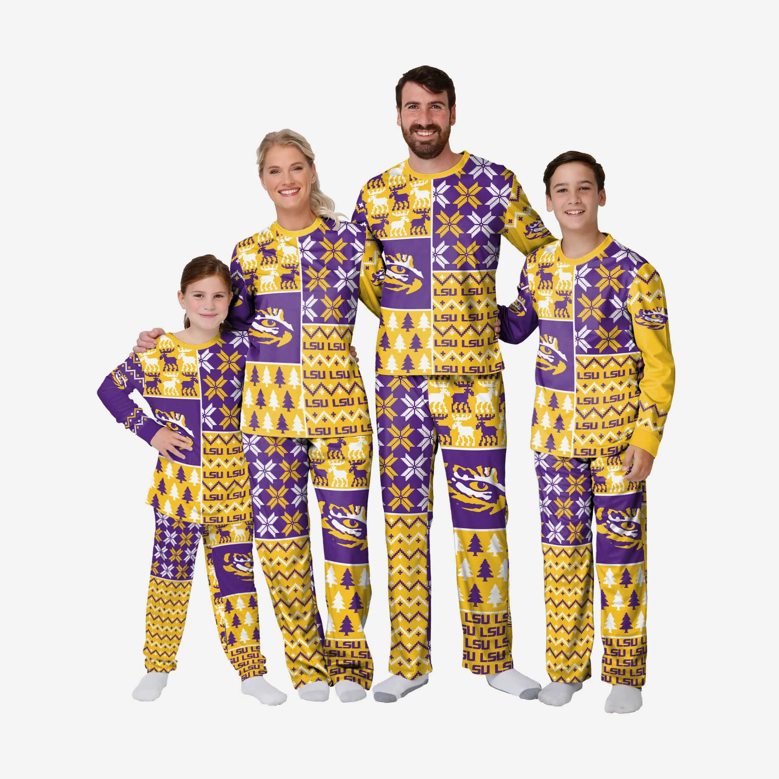 LSU Tigers Infant Busy Block Family Holiday Pajamas