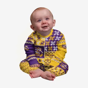 LSU Tigers Infant Busy Block Family Holiday Pajamas