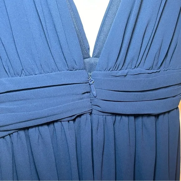 LULUS Thoughts of Hue Navy Blue Surplice Maxi Dress- Size Medium