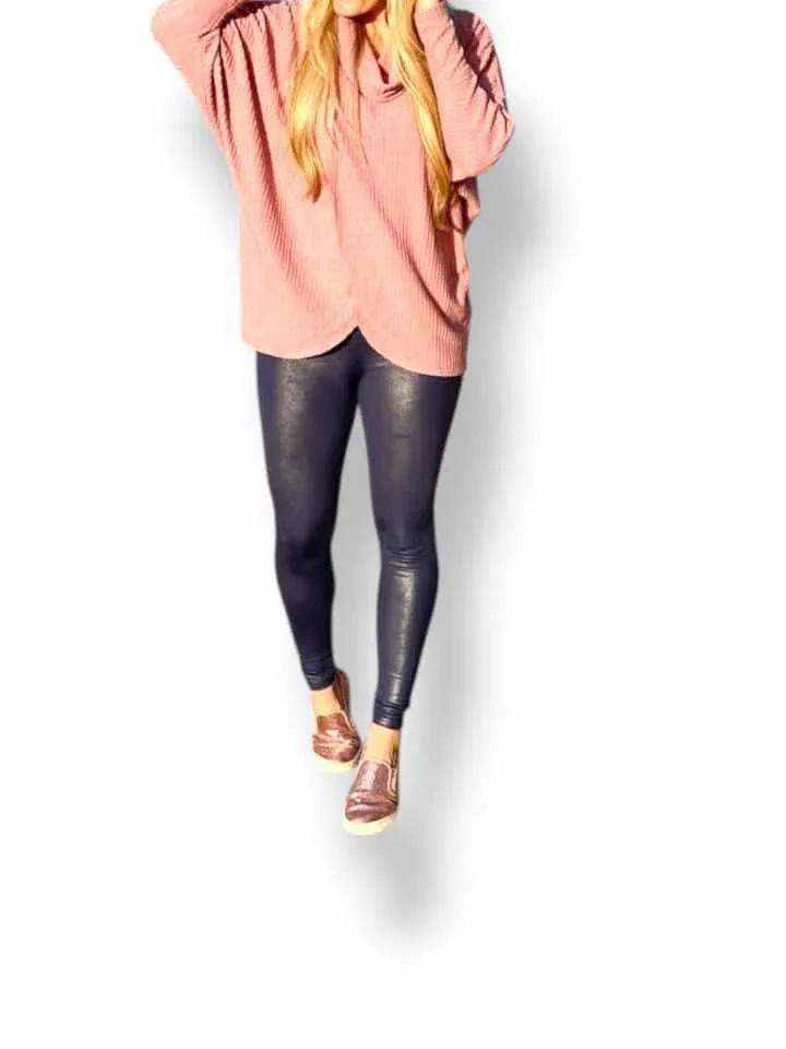 LUXE Leggings - Solid Black Faux Leather