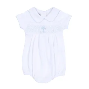 Magnolia Baby Blessed Blue Smocked Collared Bubble