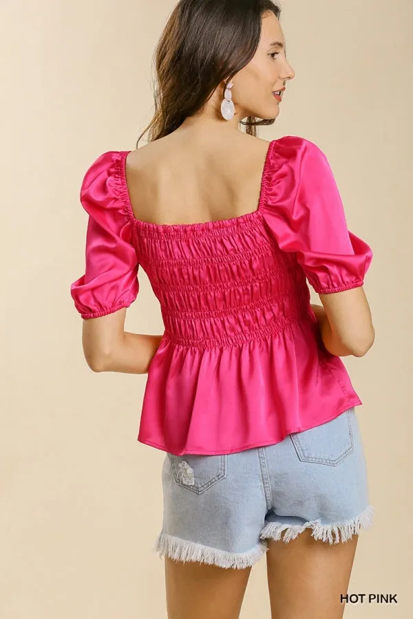 Make A Comeback Hot Pink Top