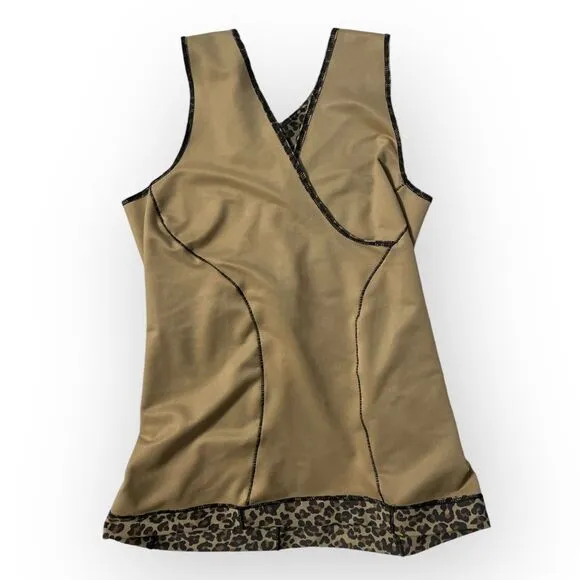 Marena Shape Easy On Cami Tank, medium. Compression tummy girdle binder leopard