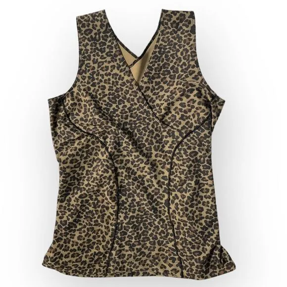 Marena Shape Easy On Cami Tank, medium. Compression tummy girdle binder leopard