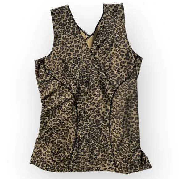 Marena Shape Easy On Cami Tank, medium. Compression tummy girdle binder leopard