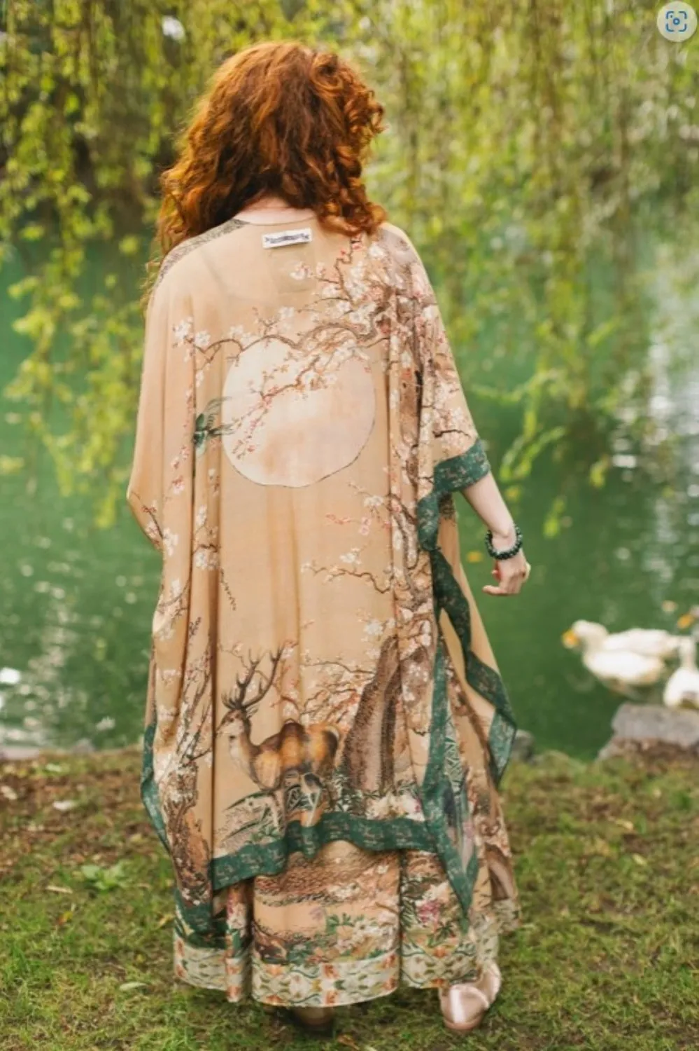 MARKET OF STARS FABLE BOHEMIAN GODDESS STARDUSTER KIMONO WITH DEER   MOON