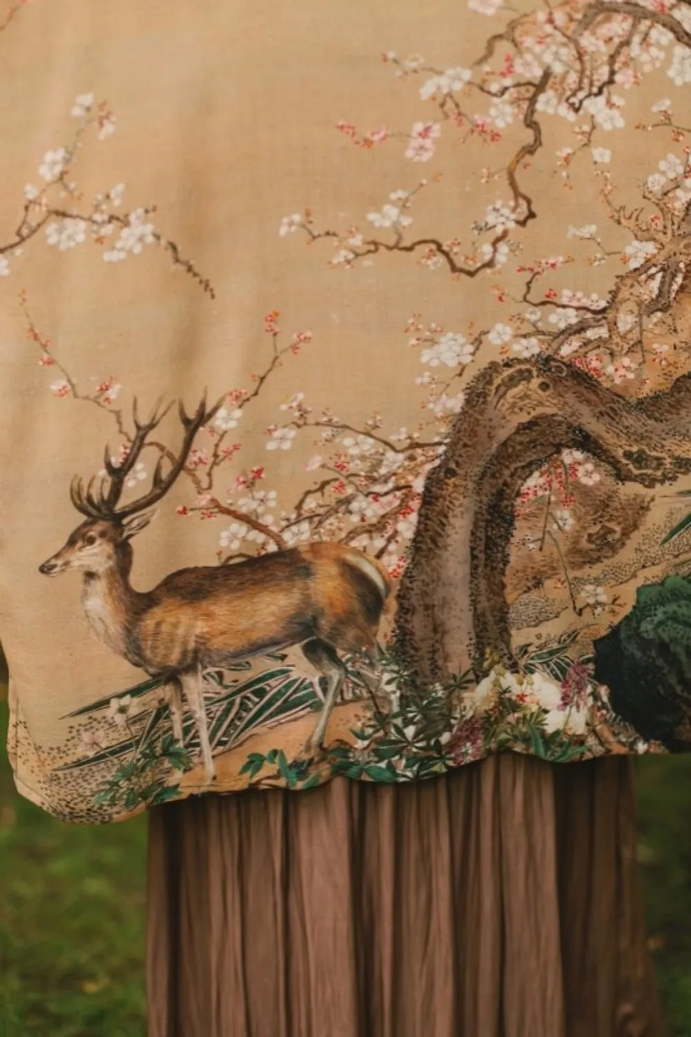 MARKET OF STARS FABLE MATINEE MID-LENGTH DUSTER KIMONO WITH DEER   MOON