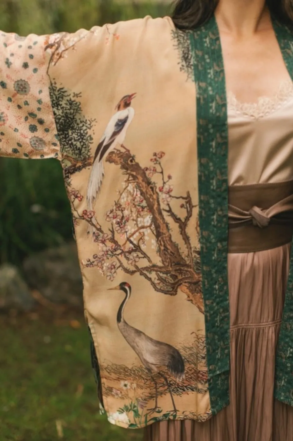 MARKET OF STARS FABLE MATINEE MID-LENGTH DUSTER KIMONO WITH DEER   MOON