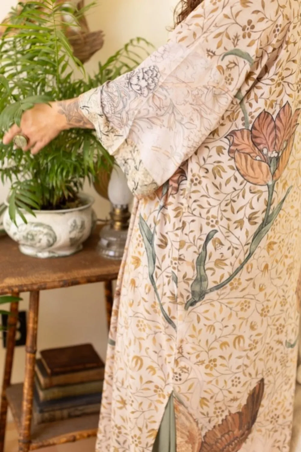 MARKET OF STARS FOLKLORE BAMBOO FLORAL BIRD KIMONO DUSTER
