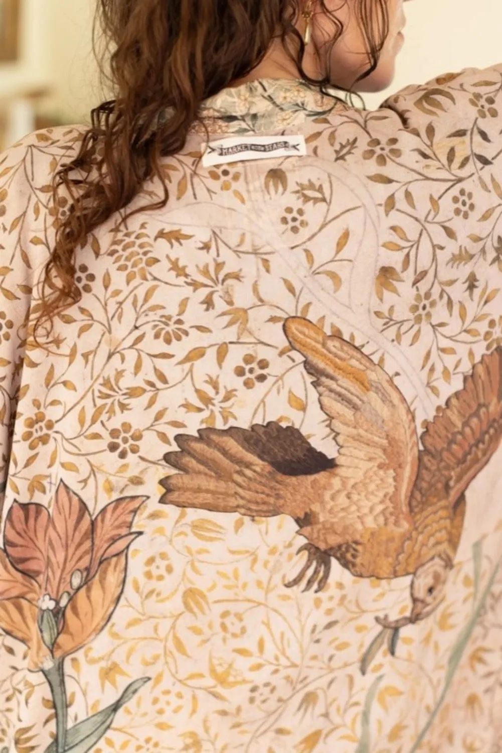 MARKET OF STARS FOLKLORE BAMBOO FLORAL BIRD KIMONO DUSTER